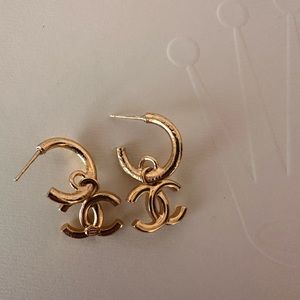 Authentic Chanel hoop earrings